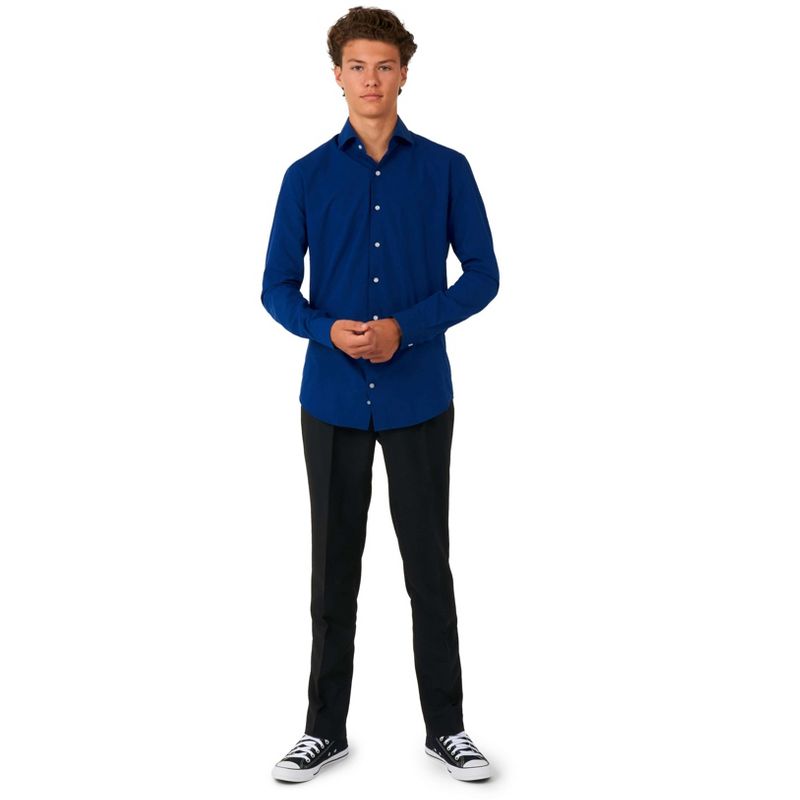 OppoSuits Teen Boys Shirt - Navy Royale - Blue, 3 of 4