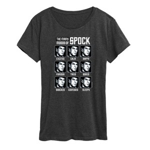 Women's - Star Trek - Spock Moods Short Sleeve Graphic T-Shirt - 1 of 4