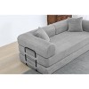 Dolonm 77.9 in. Corduroy Convertible Sleeper Sofa Bed -Foldable 3-Seat Couch with Fixed Frame & Cylindrical Pillow for Living Room, Bedroom - 4 of 4