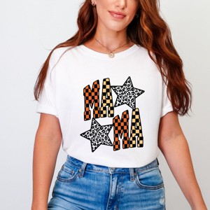 Checkered Mama Leopard Stars - Womens Garment Dyed Tee - 1 of 3
