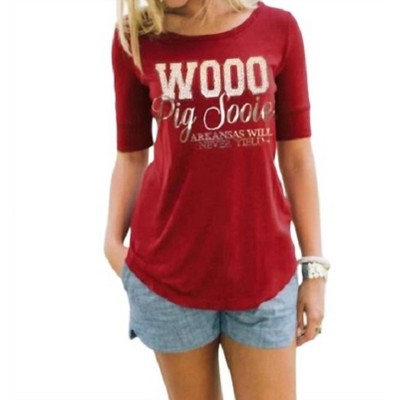 Women's University of Arkansas Half-Sleeve Tee - Gameday Couture