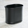 mDesign Small Metal Oval 2.5 Gallon Bathroom Trash Can Wastebasket - 2 of 4