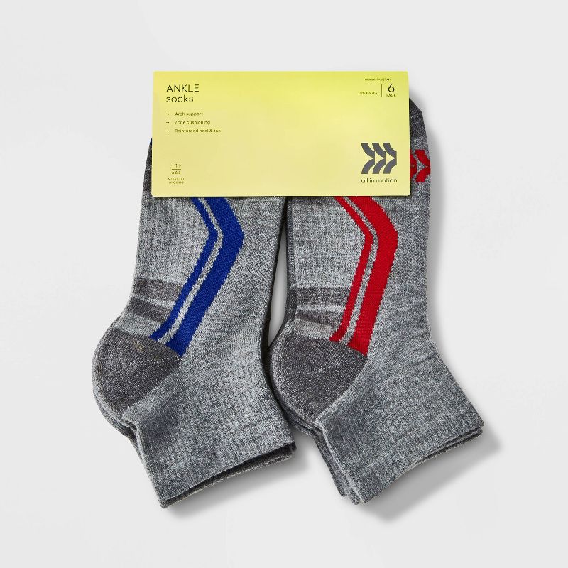 Boys' 6pk Ankle Socks - All In Motion™, 2 of 4