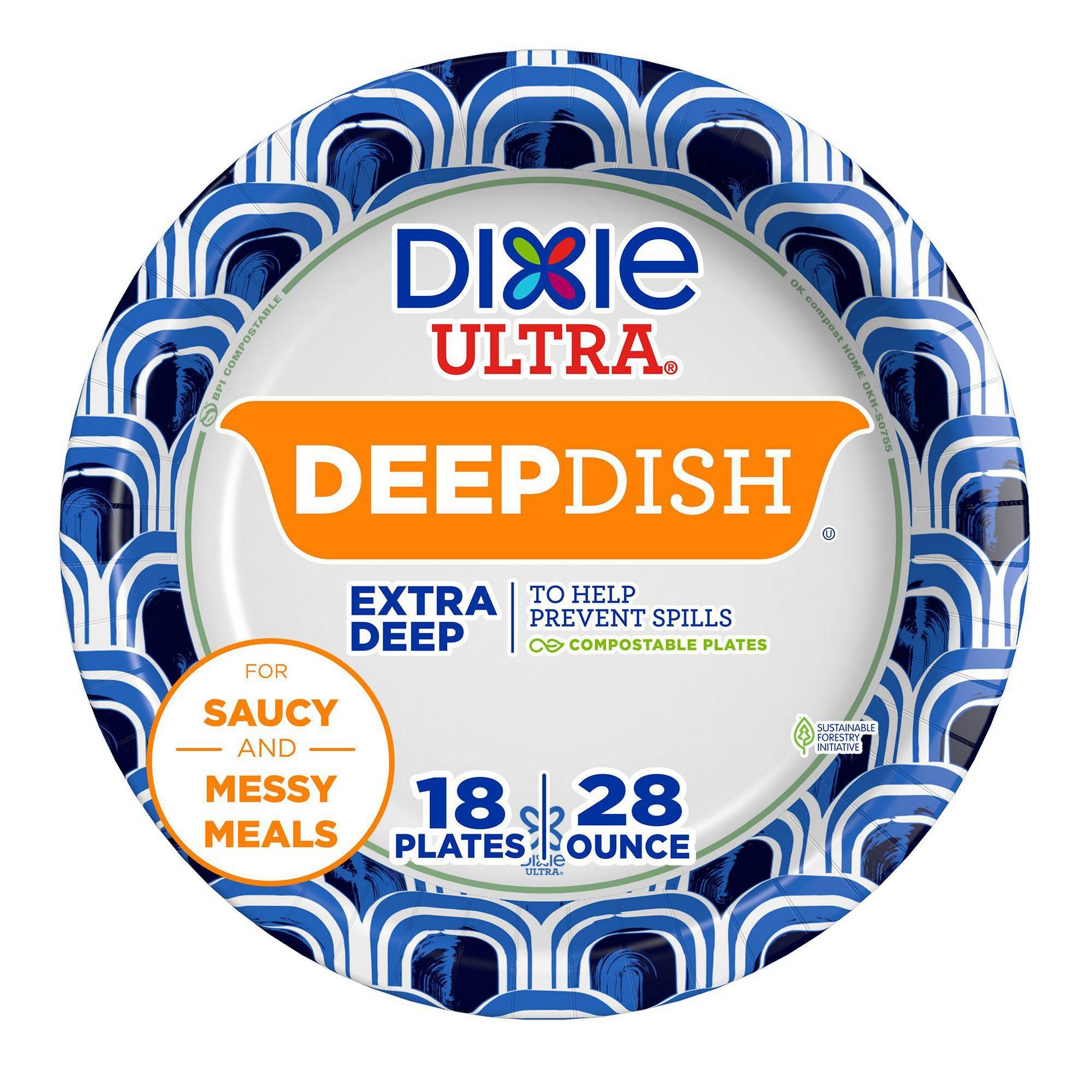 Dixie Ultra 9" Deep Dish Paper Plates - 28oz/18ct