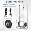 Aluminum Hand Truck Dolly Cart, 600 LBS Capacity Platform Hand Cart with 10" Pneumatic Tire, 2 Elastic Straps, Utility Dolly Cart for Warehouse, Home - 2 of 4