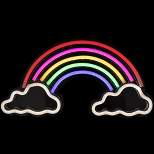 Northlight 15.75" LED Neon Style Rainbow and Clouds Wall Sign