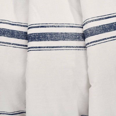Farmhouse Stripe Navy Cotton Reversible Cozy Throw 60"x50"