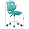 FurnitureR Desk Chair Armless, Adjustable Home Office Task Chair with Mesh Padded Cushion, Swivel Study Computer Chair with Rolling Wheels , Green - 2 of 4