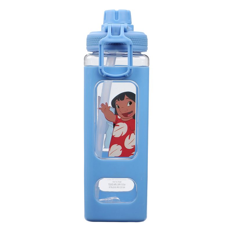 Lilo & Stitch 24 Waving Characters Oz Blue Square Plastic Water Bottle, 3 of 7