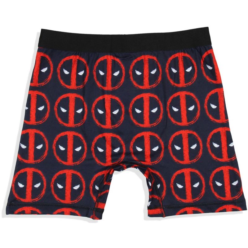 Marvel Mens' 2 Pack Deadpool Cat Symbol Boxers Underwear Boxer Briefs Black, 5 of 5