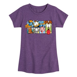Girls' - Garfield - Character Grid Fitted Short Sleeve Graphic T-Shirt - 1 of 4