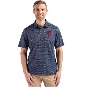 Philadelphia Phillies Cutter & Buck Pike Eco Shadow Check Print Recycled Mens Polo - 1 of 1