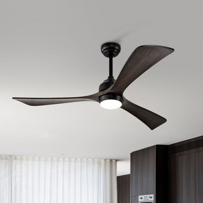 52" Ceiling Fan with Lights Remote Control, Quiet DC Motor 3 Wood Blade Ceiling Fans 6 Speed Levels, Reversible Ceiling Fan