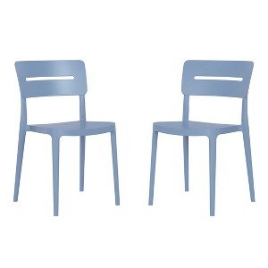 WestinTrends Playa Outdoor Modern Stackable Plastic Patio Dining Chairs (Set of 2) - 1 of 4