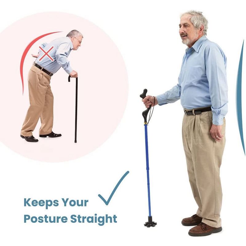 Walking Cane Collapsible Special Balancing with 10 Adjustable Heights - Self-Standing Folding Cane, Comfortable and Lightweight - MedicalKingUsa, 2 of 10