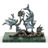 SPI Home Brass Small Dolphin Seaworld – 9" Ocean Scene Tabletop Sculpture with Coral and Waves - 2 of 4