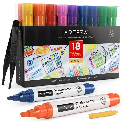 Arteza Washable Glass Board Markers Set, Assorted Neon Colors, Non-toxic -  10 Pack : Target