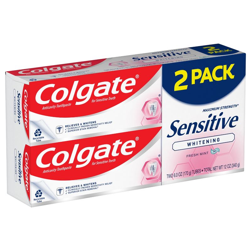 Colgate Sensitive Toothpaste Maximum Strength with Whitening - Fresh Mint Gel - 6oz, 4 of 9