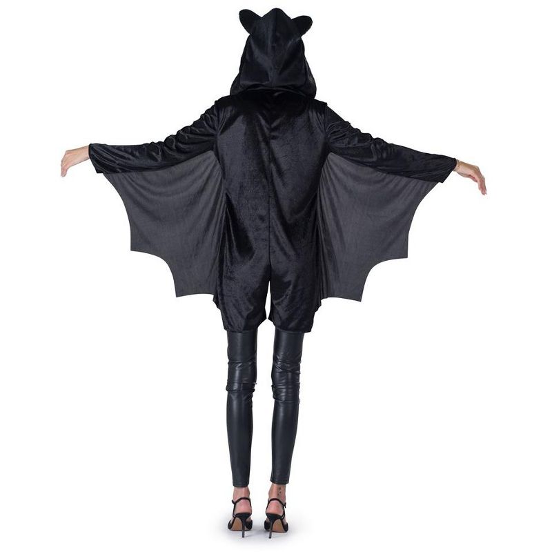 Dress Up America Bat Costume for Women - Adults Black Halloween Bat Jumpsuit, 2 of 3