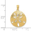 Black Bow Jewelry 14k Yellow Gold and White Rhodium Sand Dollar Pendant, 15mm or 19mm - 4 of 4