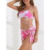 INSPIRE CHIC Women's Adjustable Spaghetti Straps Strappy Bikini Swimsuits Triangle Bottoms with Mesh Skirt Bathing Suit 3 Pieces - 2 of 4
