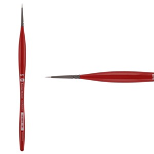 Borciani Bonazzi UNICO Silver Synthetic Series 810 Paint Brush, Round 2x0 - Medium Handle Paintbrush Handcrafted in Italy, Cruelty-Free, Acrylic, Oil, - 1 of 4