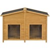 Whisen 47" Wooden 2 Doors Dog House Dog Crate with Asphalt Roof and Porch - 3 of 4