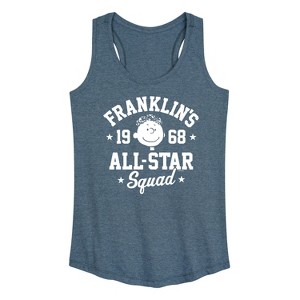 Women's - Peanuts - Franklins All Star Squad Graphic Racerback Tank - 1 of 4