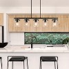 LNC Lapps 5-Lights 37" Modern Linear Kitchen Island Pendant  Lights, Matte Black and Clear  Cylinder Glass - 4 of 4