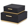 HomeRoots Set of Two Black And Gold Striped Square Nesting Storage Boxes With Lids - 4 of 4