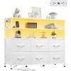 GALAXHERO 6 Drawer Dresser with LED Lights and Charging Station, Fabric Chest with Open Shelves for Bedroom and Living Room Storage - 3 of 4