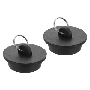 Unique Bargains Rubber Flexible Bathtub Sink Drain Stoppers with Hanging Ring 2 Pcs - 1 of 4