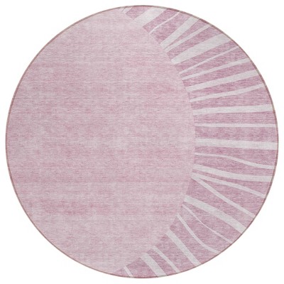 Blush Pink And Mauve Abstract Washable Indoor Outdoor Area Rug