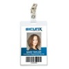 Sicurix Self Laminating Badge Holders With Clip, Vertical, Clear, Pack ...