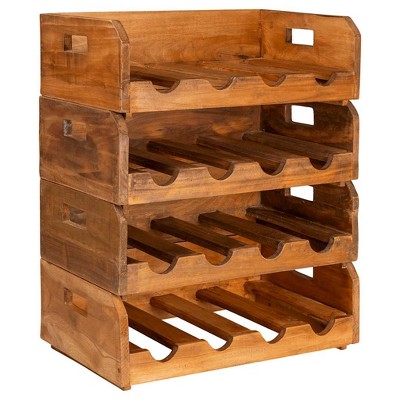 vidaXL Wine Racks 4 pcs for 16 Bottles Solid Reclaimed Wood