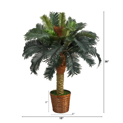 Tropical Sago Palm 3ft Faux Plant in Potted Arrangement