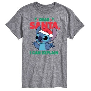 Men's - Lilo and Stitch - Dear Santa I Can Explain Short Sleeve Graphic T-Shirt - 1 of 4