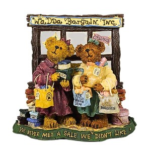 Boyds Bears Resin 4.5 Inch Pam & Kristi Shopsalot Bearstone Bargain Shop Animal Figurines - 1 of 3