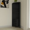 HomeRoots 71" Black Wood Corner Bar Cabinet - 2 of 4