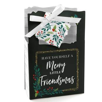 Big Dot of Happiness Rustic Merry Friendsmas - Friends Christmas Party Favor Boxes - Set of 12