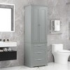 Freestanding Storage Cabinet, Cabinet with 2 Doors 3 Drawers Sturdy Storage Cabinet for Bathroom Kitchen Living Room - 4 of 4