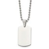 Chisel Stainless Steel Brushed and Polished 2mm Reversible Dog Tag on a 24" Ball Chain Necklace - 2 of 4