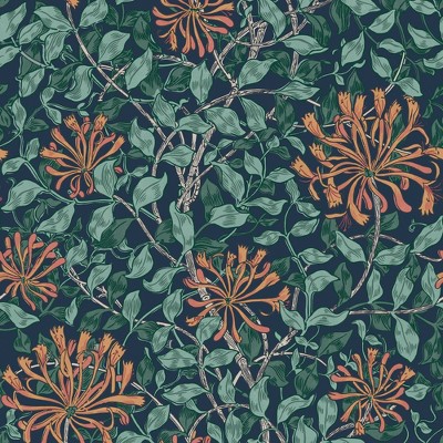 William Morris Honeysuckle Tidewater Blue Wallpaper