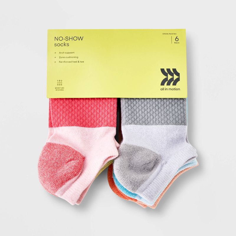 Kids' 6pk No Show Socks - All In Motion™, 3 of 5