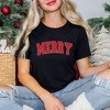 Simply Sage Market Women's Merry Varsity White Outline Short Sleeve Graphic Tee - 2 of 4