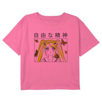 Girl's Lost Gods Butterfly Anime School Girl T-Shirt