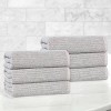 Viscose Cotton Blend Medium Weight Soft Textured Ribbed Towel Set by Blue Nile Mills - 2 of 4