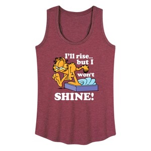 Women's - Garfield - Rise But Won't Shine Graphic Racerback Tank - 1 of 4