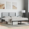vidaXL Metal Bed Frame with Headboard Black 53.9 in.x74.8 in. Full - 3 of 4