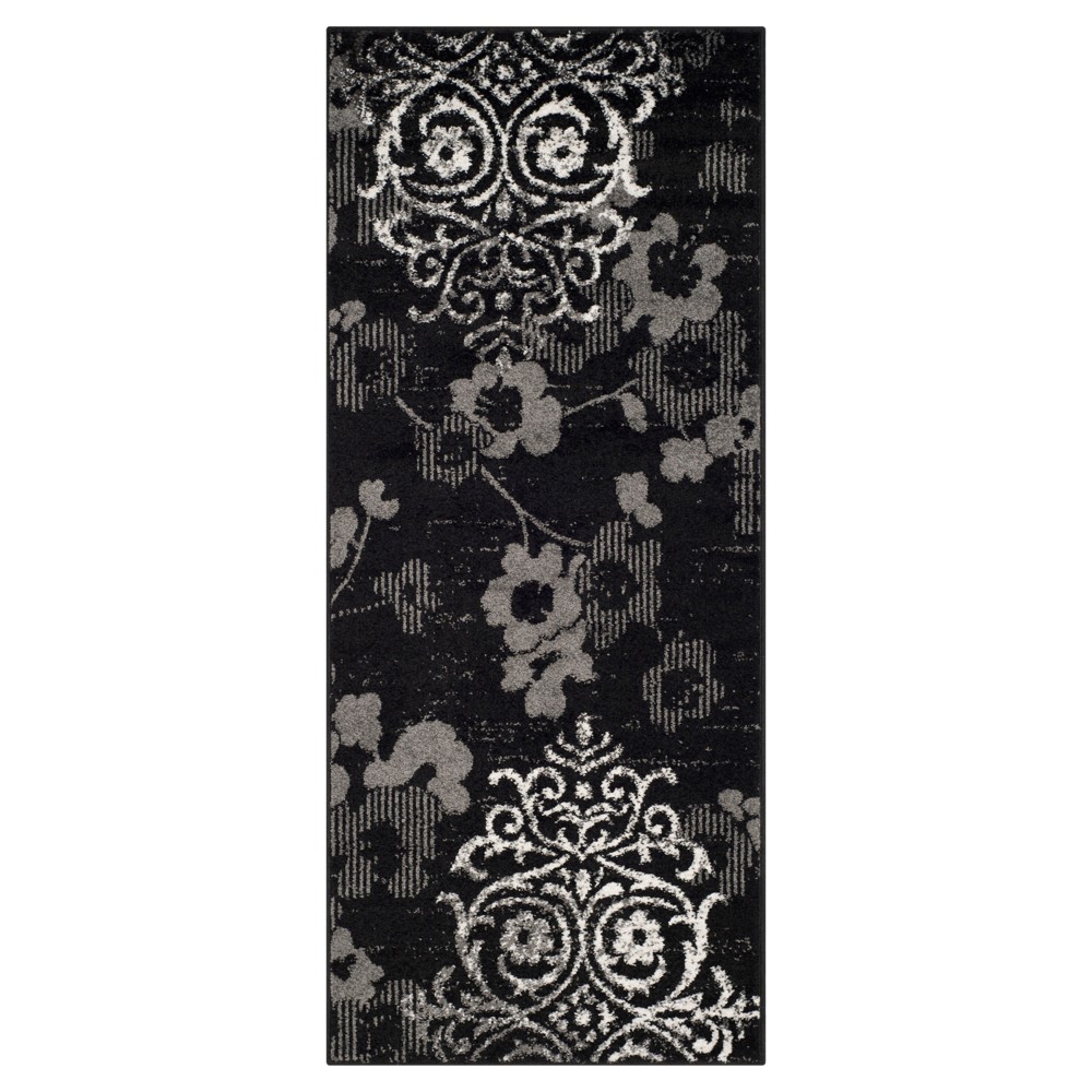 Norwel Accent Rug - Black/Silver (2'6inx6') - Safavieh